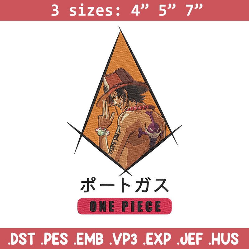 Ace poster Embroidery Design, One piece Embroidery, Embroidery File, Anime Embroidery, Anime shirt, Digital download..jpg