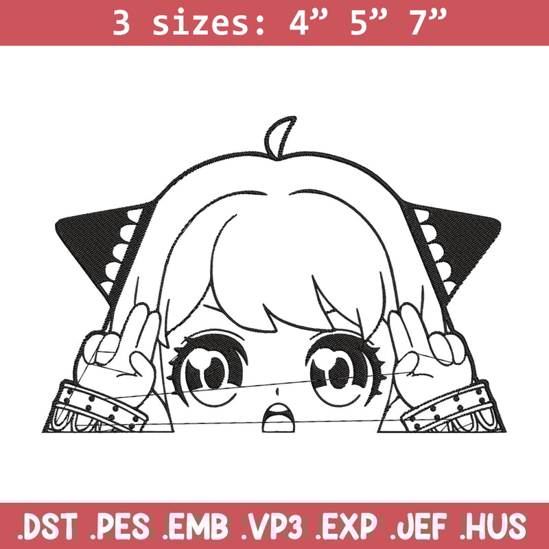 Anya cute Embroidery Design, Spy x family Embroidery, Embroidery File, Anime Embroidery, Anime shirt, Digital download.jpg