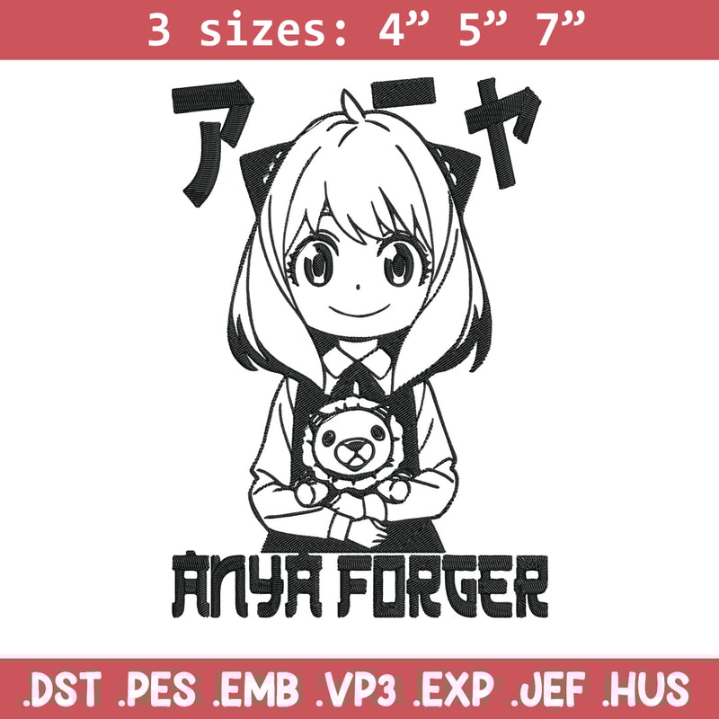 Anya forger Embroidery Design, Spy x family Embroidery, Embroidery File, Anime Embroidery, Digital download.jpg