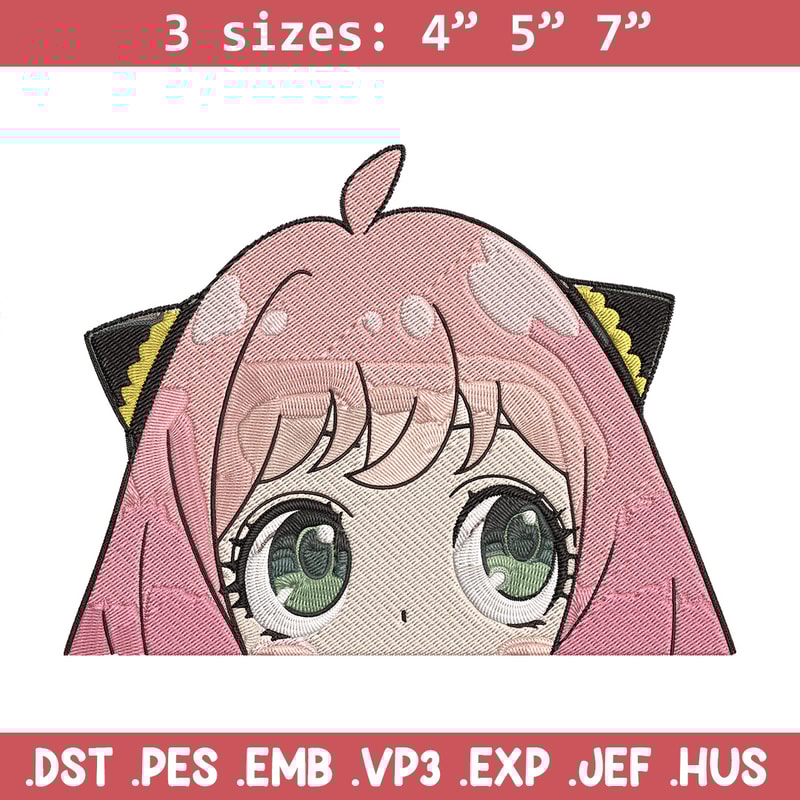 Anya Peek Embroidery Design, Spy x family Embroidery, Embroidery File, Anime Embroidery, Anime shirt, Digital download..jpg