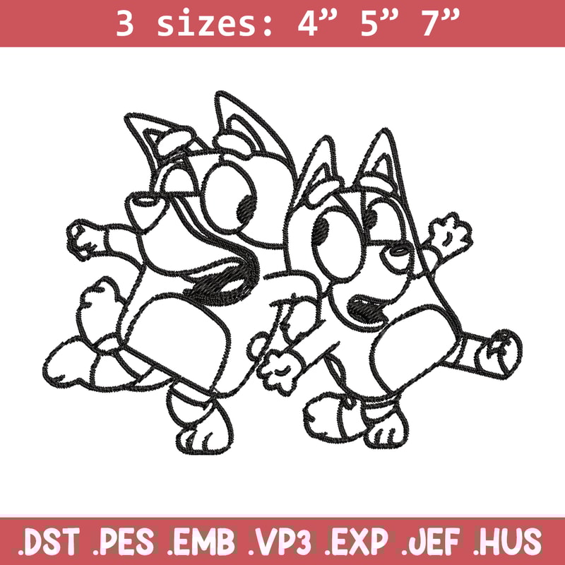 Bingo Bluey Coloring Pages Embroidery, Bluey Embroidery, Embroidery File, cartoon design, logo shirt, Digital download..jpg