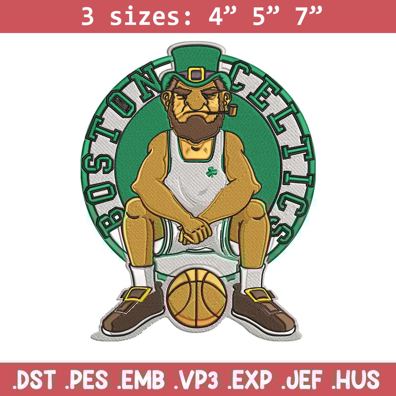 Boston Celtics mascot embroidery design, NBA embroidery, Sport embroidery, Logo sport embroidery, Embroidery design.jpg
