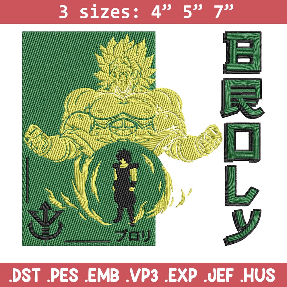 Broly poster Embroidery Design, Dragonball Embroidery, Embroidery File, Anime Embroidery, Anime shirt, Digital download.jpg