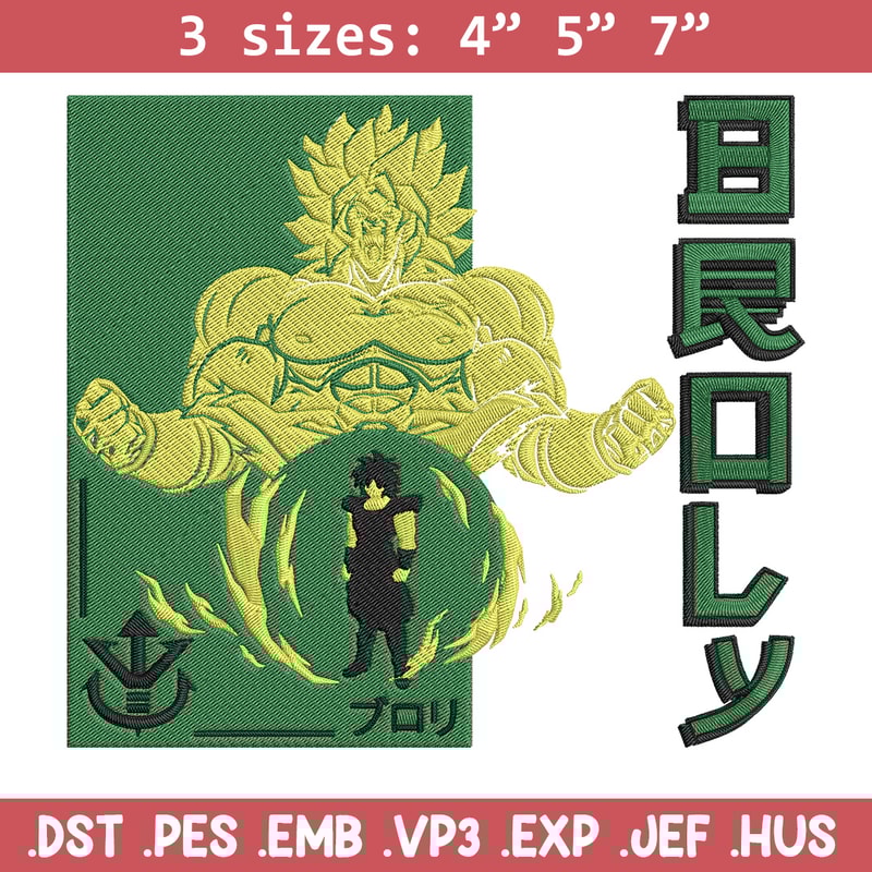 Broly poster Embroidery Design, Dragonball Embroidery, Embroidery File, Anime Embroidery, Anime shirt, Digital download.jpg