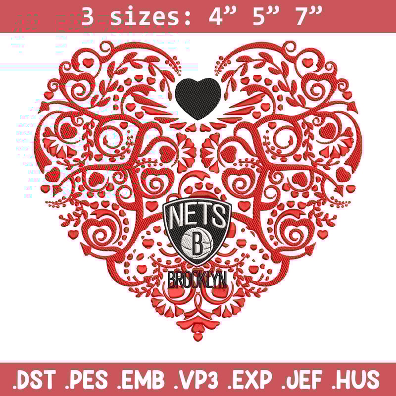 Brooklyn Nets heart embroidery design, NBA embroidery,Sport embroidery, Logo sport embroidery, Embroidery design.jpg