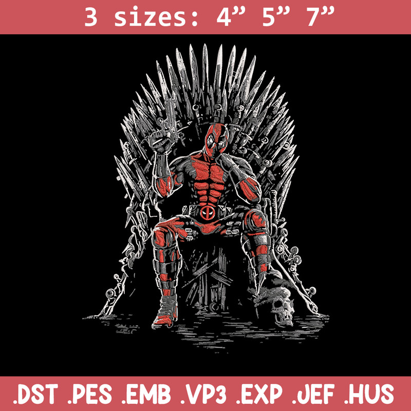 Deadpool king Embroidery Design, Deadpool Embroidery, Embroidery File, Anime Embroidery, Anime shirt, Digital download.jpg