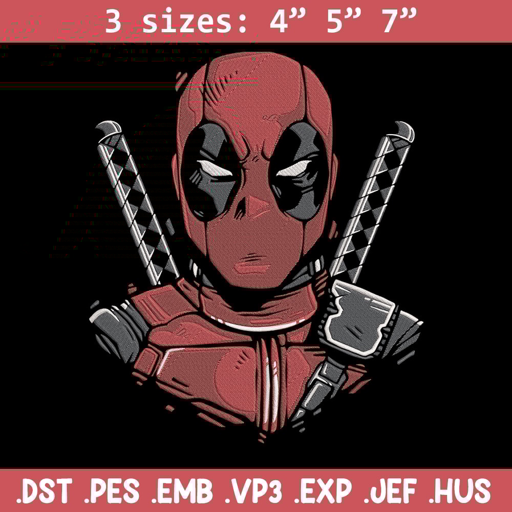 Deadpool poster Embroidery Design, Deadpool Embroidery, Embroidery File, Anime Embroidery, Anime shirt, Digital download.jpg