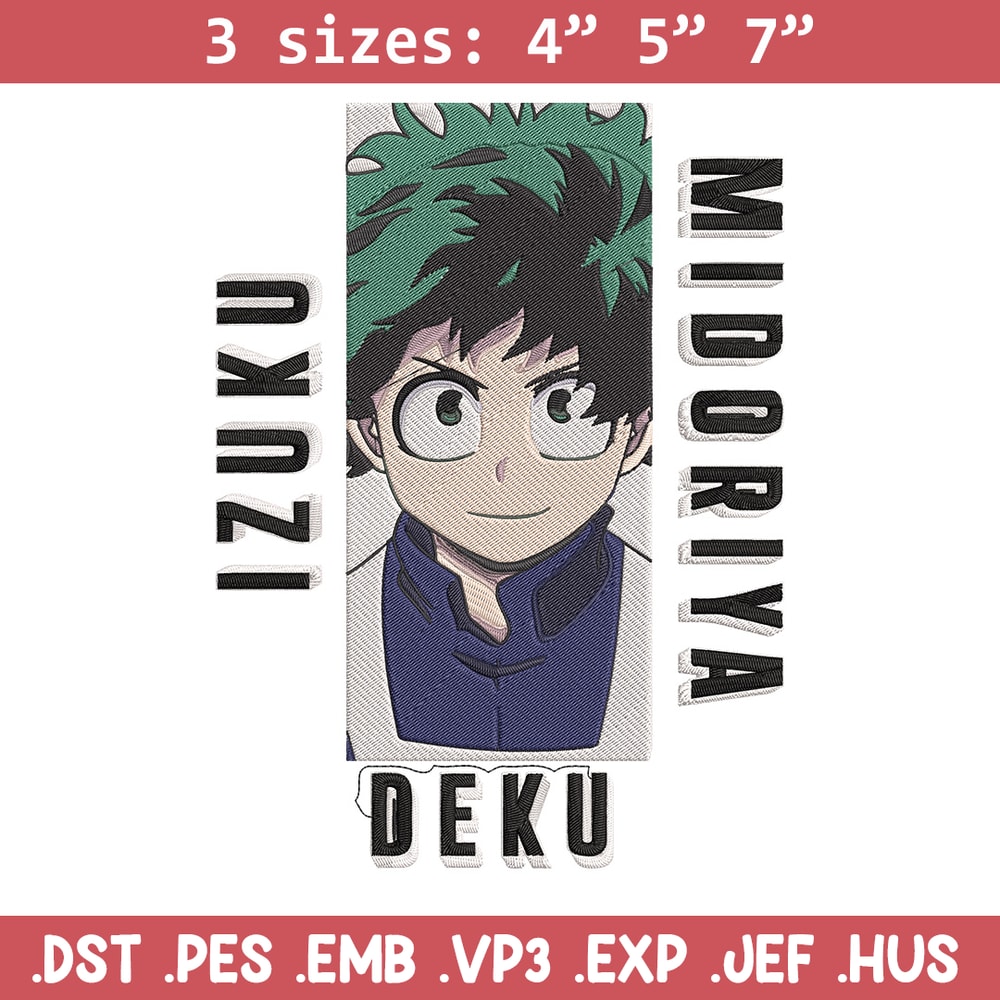 Deku poster Embroidery Design, Mha Embroidery, Embroidery File, Anime Embroidery, Anime shirt, Digital download.jpg