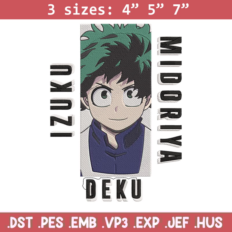 Deku poster Embroidery Design, Mha Embroidery, Embroidery File, Anime Embroidery, Anime shirt, Digital download.jpg