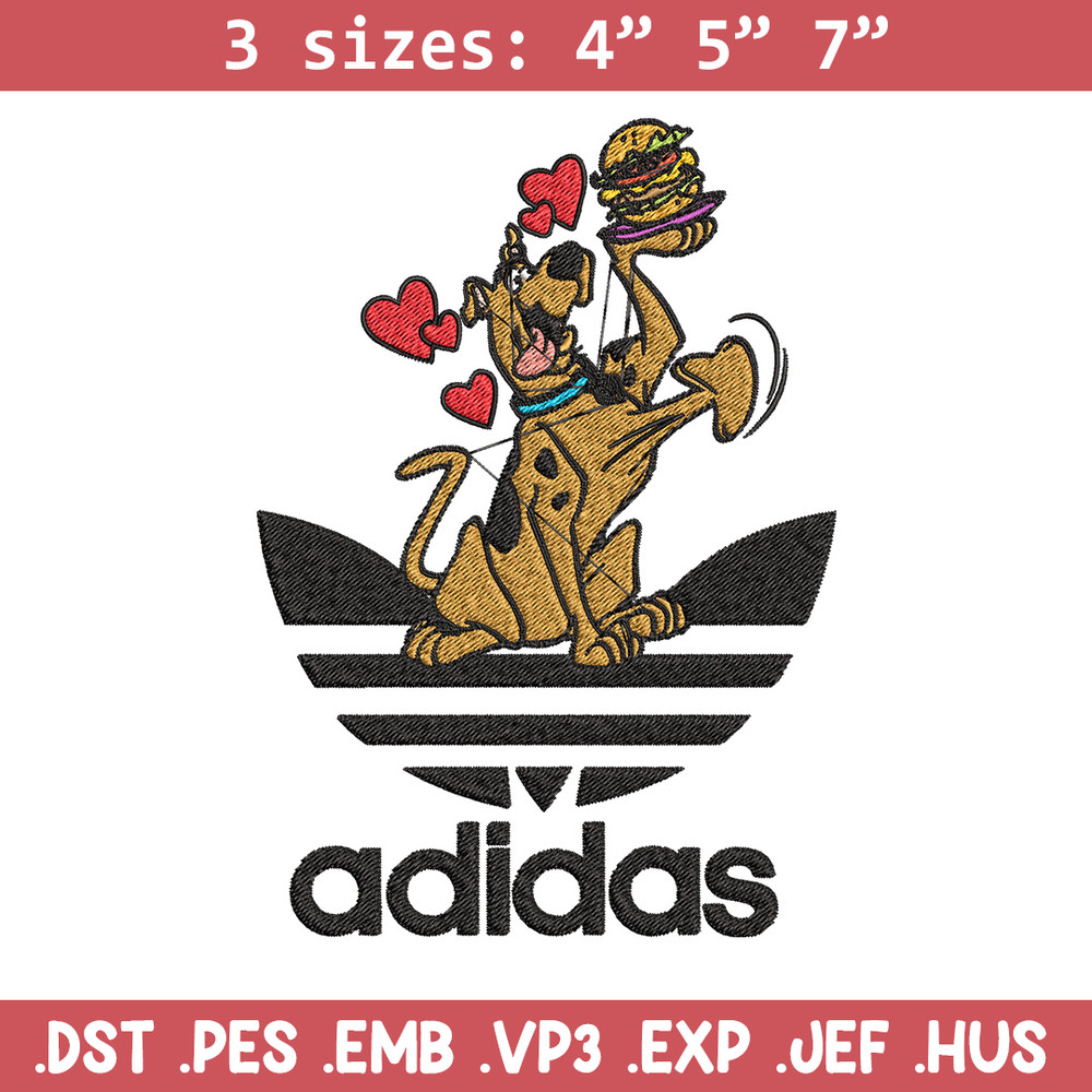 Dog love adidas Embroidery Design, Adidas Embroidery, Embroidery File, Brand Embroidery, Logo shirt, Digital download.jpg
