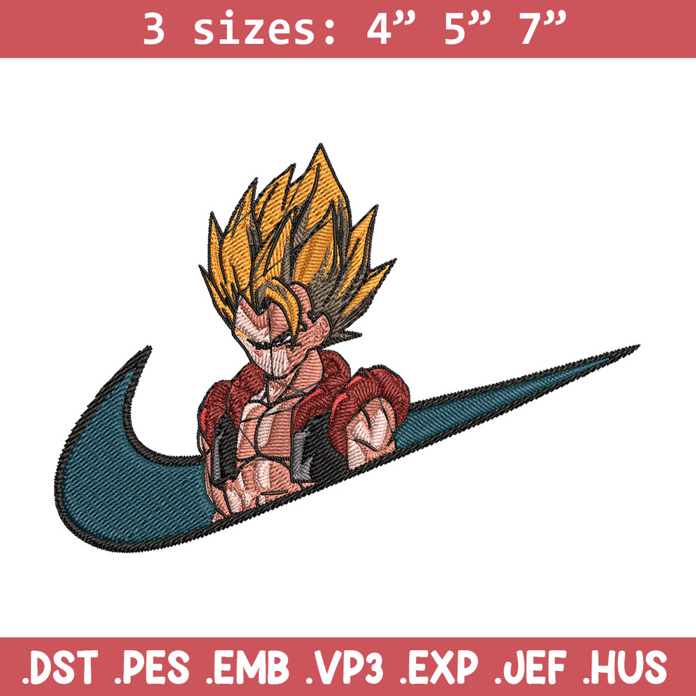Gogeta x nike Embroidery Design, Dragonball Embroidery, Embroidery File, Nike Embroidery, Anime shirt, Digital download.jpg