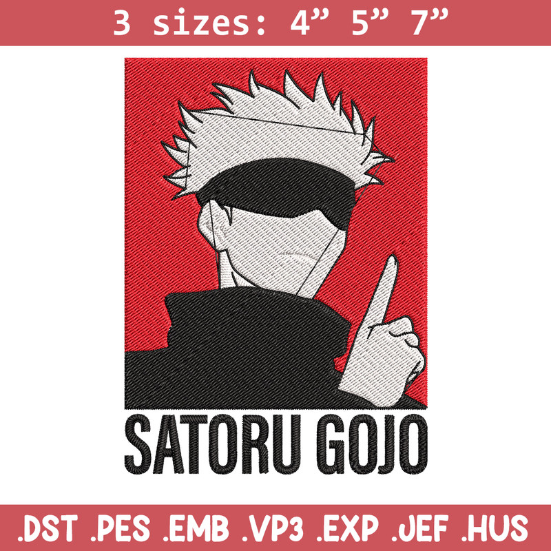 Gojo poster Embroidery Design, Jujutsu Embroidery, Embroidery File, Anime Embroidery,Anime shirt, Digital download.jpg