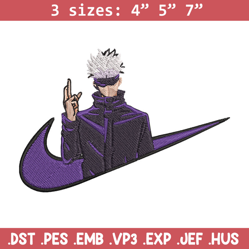 Gojo x nike Embroidery Design, Jujutsu Embroidery, Embroidery File, Nike Embroidery, Anime shirt, Digital download.jpg