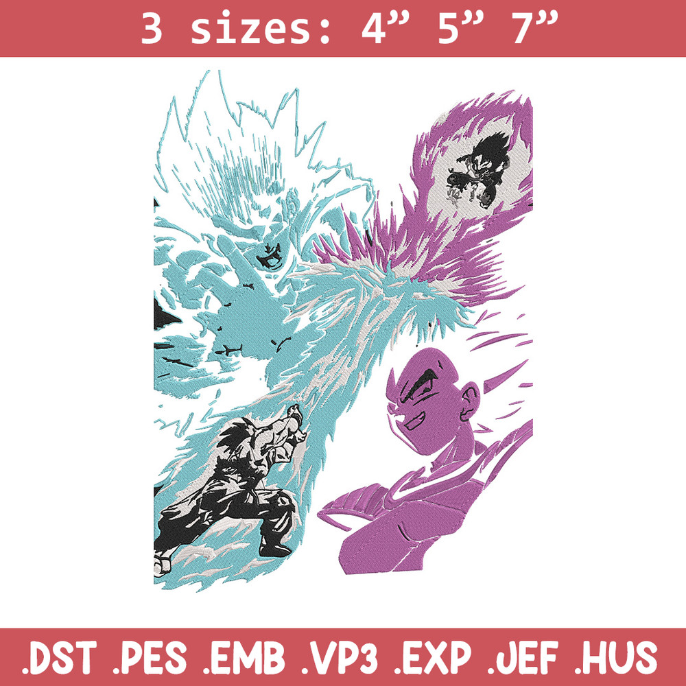 Goku vs Vegeta Embroidery Design, Dragonball Embroidery, Embroidery File, Anime Embroidery, Anime shirt,Digital download.jpg