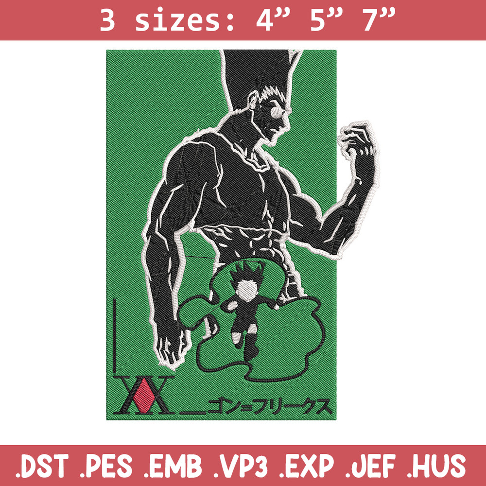 Gon poster Embroidery Design, Hunter x hunter Embroidery,Embroidery File, Anime Embroidery, Anime shirt,Digital download.jpg