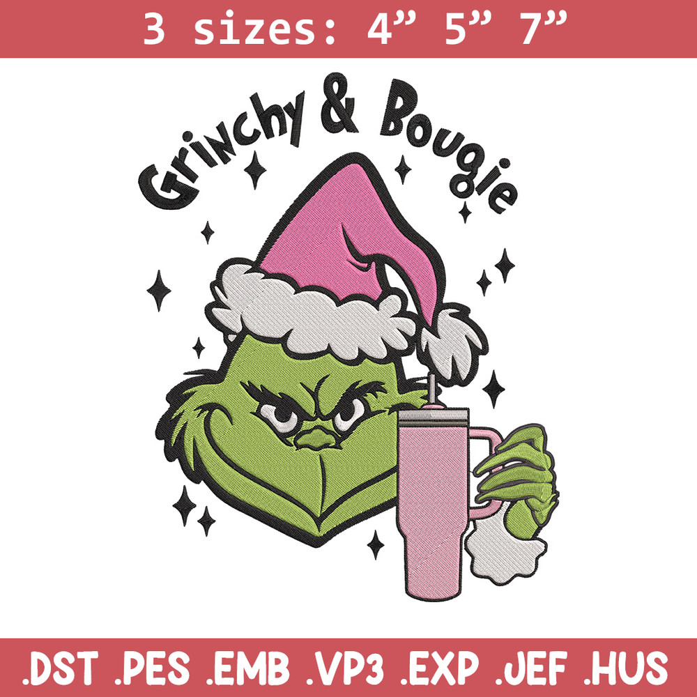 Grinchy bougie Embroidery Design, Grinch Embroidery, Embroidery File,Chrismas Embroidery, Anime shirt, Digital download.jpg