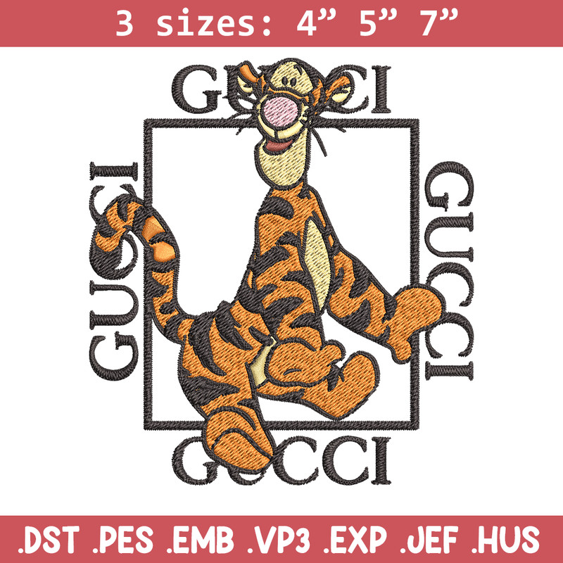 Gucci Tiger Embroidery design, winnie the pooh cartoon Embroidery, cartoon design, Embroidery File, Instant download..jpg