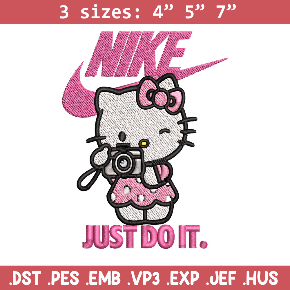 Hello kitty Nike Embroidery design, hello kitty cartoon, Embroidery, Nike design, Embroidery file, Instant download.jpg
