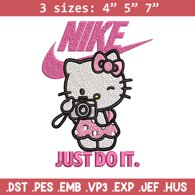 Hello kitty Nike Embroidery design, hello kitty cartoon, Embroidery, Nike design, Embroidery file, Instant download.jpg