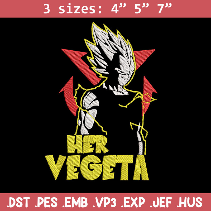 Her Vegeta Embroidery Design, Dragonball Embroidery, Embroidery File, Anime Embroidery, Anime shirt, Digital download.jpg