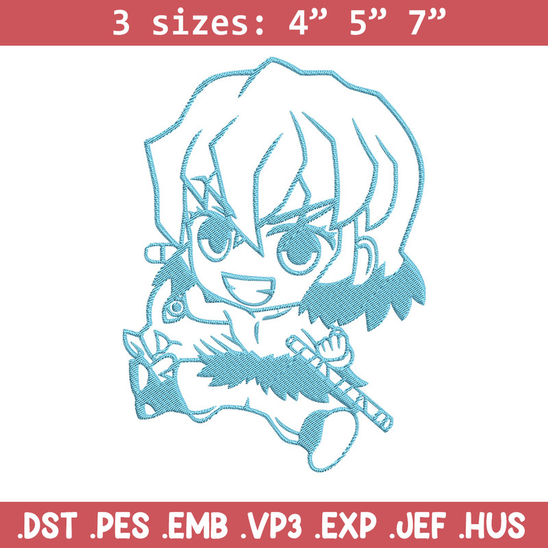 Inosuke chibi Embroidery Design,Demon slayer Embroidery,Embroidery File,Anime Embroidery,Anime shirt, Digital download.jpg