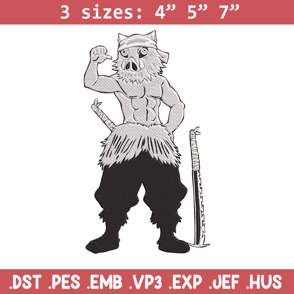 Inosuke Embroidery Design,Demon slayer Embroidery, Embroidery File,Anime Embroidery,Anime shirt,Digital download.jpg