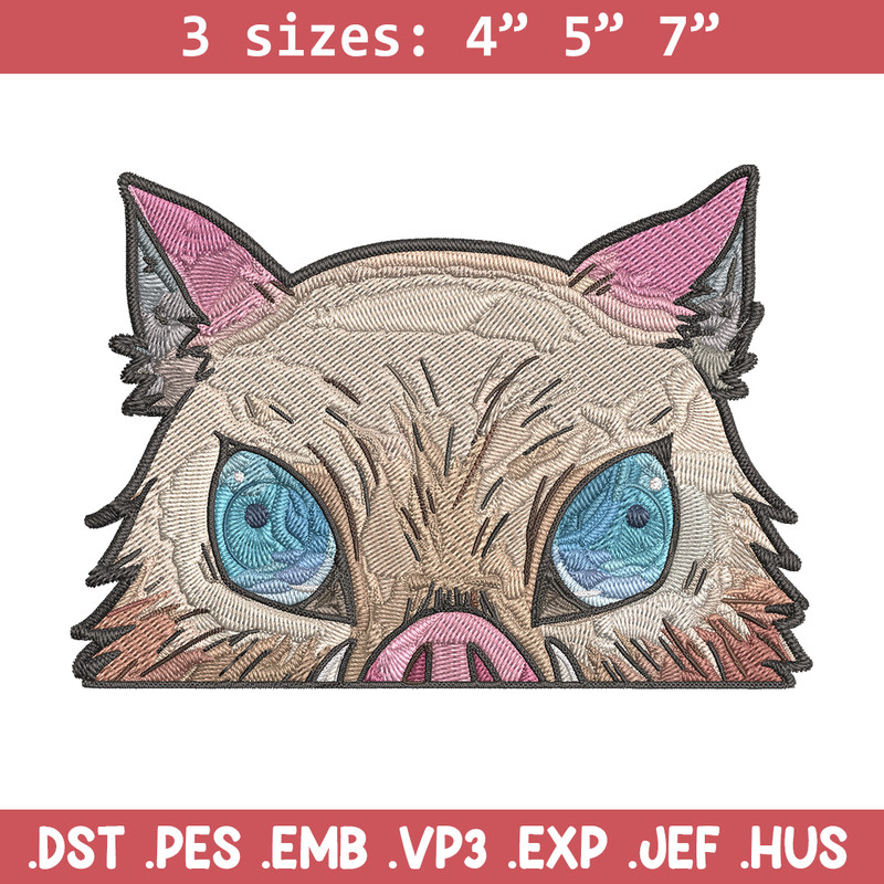 Inosuke Peeker Embroidery Design, Demon slayer Embroidery, Embroidery File, Anime Embroidery, Digital download..jpg