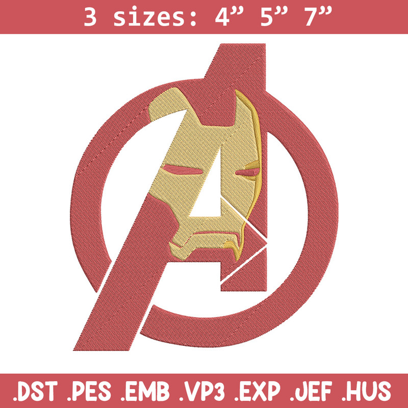 Iron man logo Embroidery Design, Marvel Embroidery, Embroidery File, Anime Embroidery, Anime shirt, Digital download.jpg