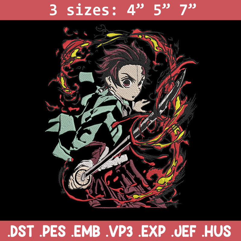Kamado Tanjiro Embroidery Design, Demon slayer Embroidery, Embroidery File, Anime Embroidery, Digital download..jpg