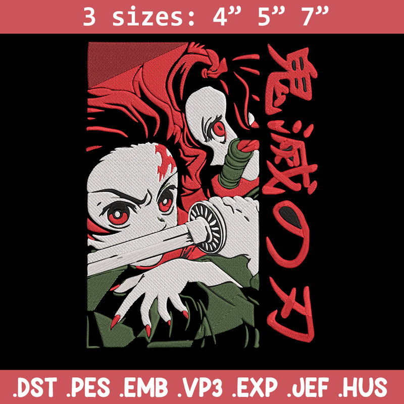Kamado Tanjiro Embroidery Design, Demon slayer Embroidery, Embroidery File, Anime Embroidery, Digital download.jpg