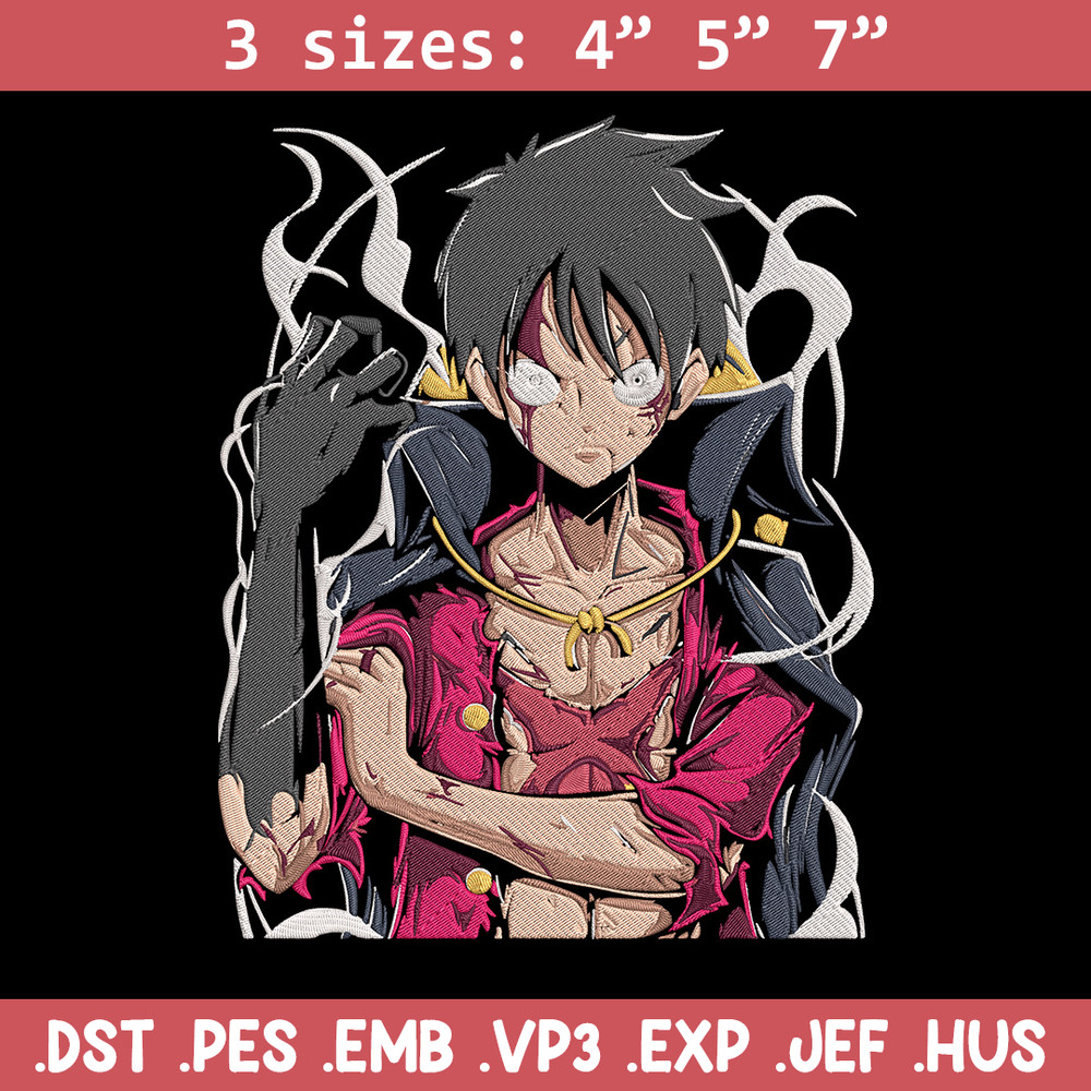 Luffy poster Embroidery Design,One piece Embroidery, Embroidery File, Anime Embroidery, Anime shirt,Digital download..jpg