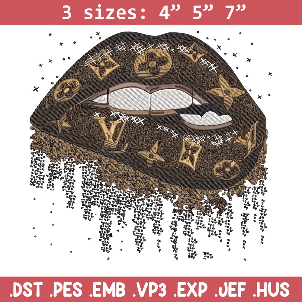 LV lips Embroidery Design, Logo Embroidery, Embroidery File, LV Embroidery, Anime shirt, Digital download.jpg