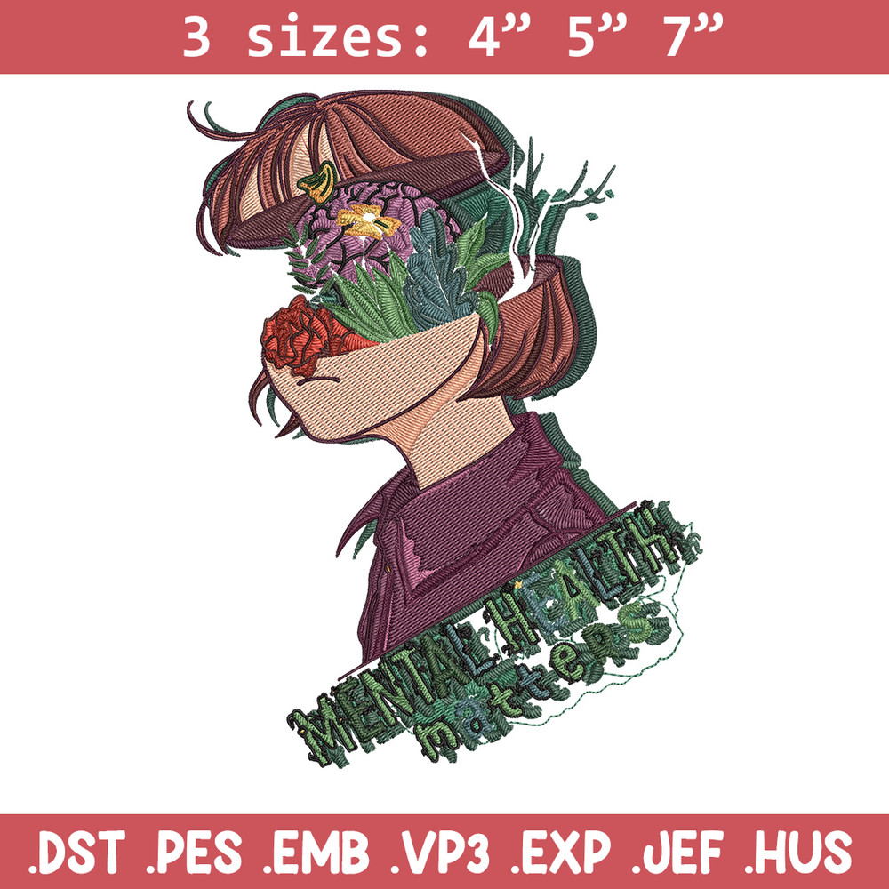 Mental girl Embroidery Design, Mental health Embroidery, Embroidery File, Anime Embroidery, Anime shirt,Digital download.jpg