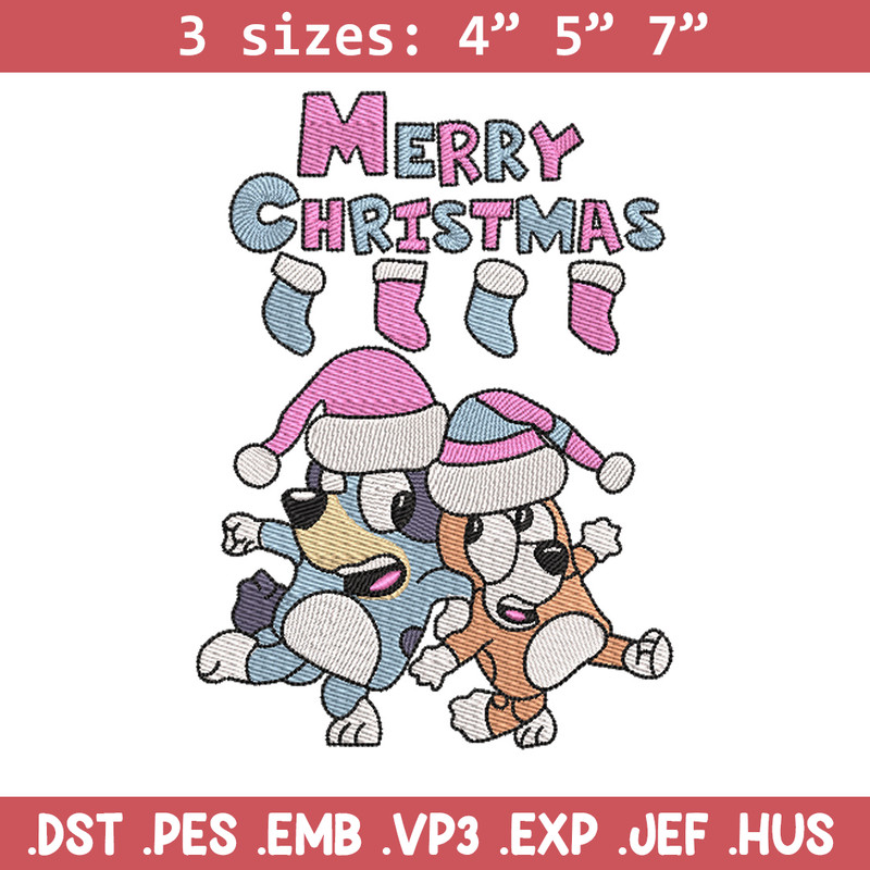 Merry chrismas embroidery design, Bluey embroidery, Chrismas design, Embroidery file, Embroidery shirt, Digital download.jpg