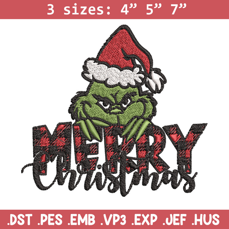 Merry Christmas Grinch Embroidery design, Christmas Grinch Embroidery, logo design, Embroidery File, Instant download..jpg