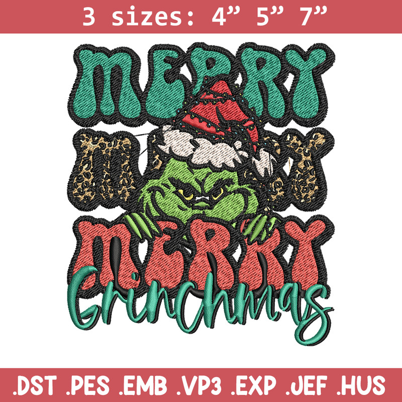Merry Christmas Grinch Embroidery design, Grinch christmas Embroidery, Embroidery File, logo design, Instant download..jpg