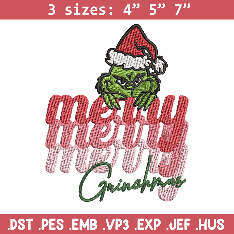 Merry Grinch logo Embroidery design, Grinch Christmas Embroidery, logo design, Embroidery File, Digital download..jpg