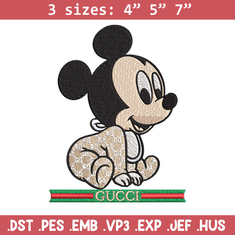 Mickey baby gucci Embroidery Design, Gucci Embroidery, Embroidery File, Logo shirt, Sport Embroidery, Digital download.jpg