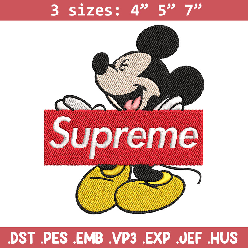 Mickey Mouse Supreme Embroidery design, Disney Embroidery, Disney design, Embroidery File, Digital download..jpg