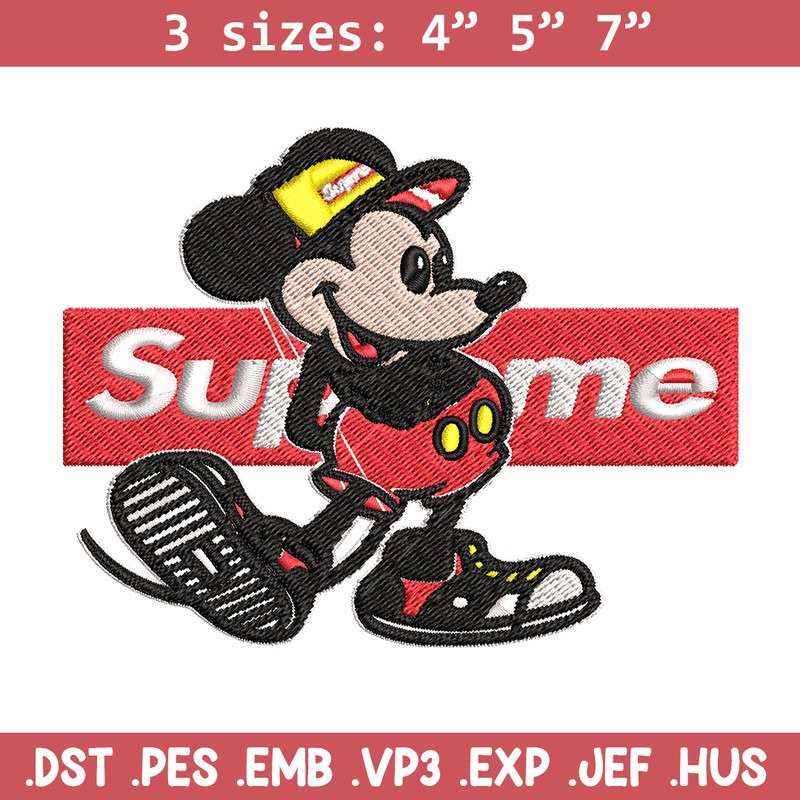 Mickey Mouse Supreme Embroidery design, Disney Embroidery, Disney design, Embroidery File, logo shirt, Digital download..jpg