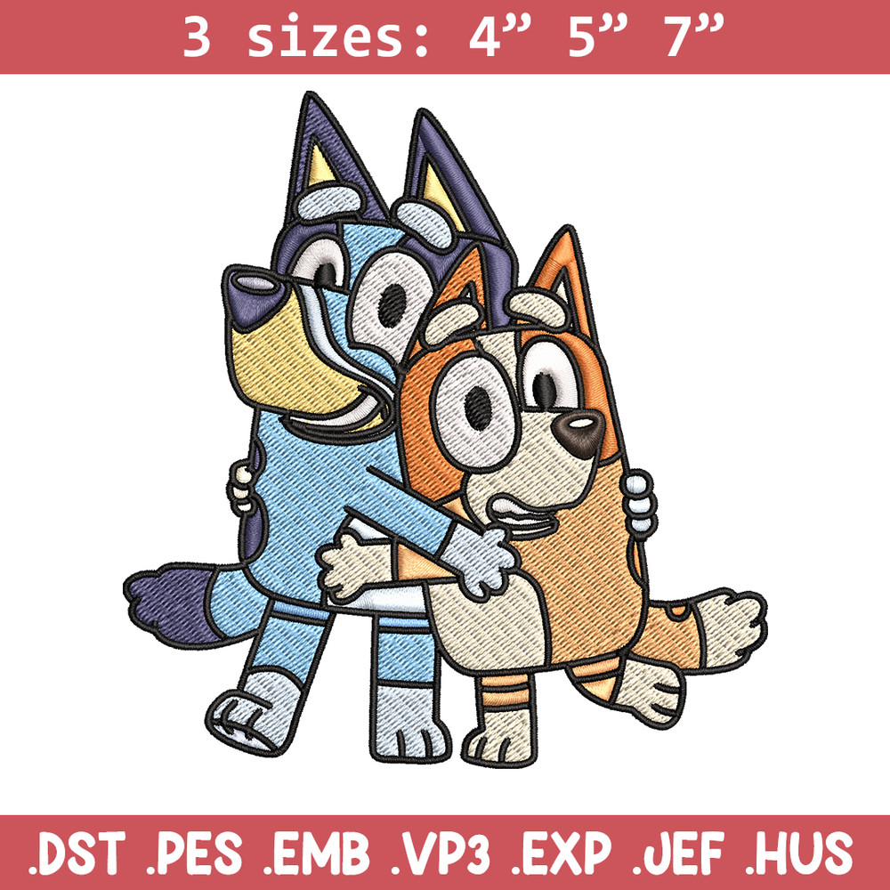 Mom and Dad Bluey Embroidery, Bluey Embroidery, Embroidery File, cartoon design, cartoon shirt, Digital download..jpg