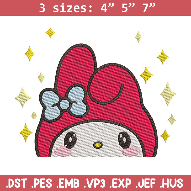 My Melody Peek Embroidery Design, Hello kitty Embroidery, Embroidery File, Anime Embroidery,Anime shirt,Digital download.jpg