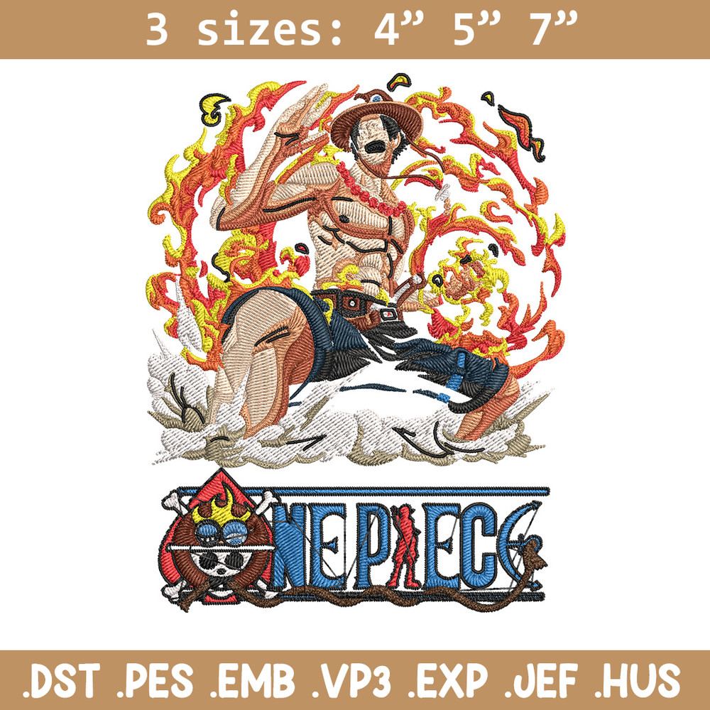 Ace Poster Embroidery Design,One piece Embroidery, Embroidery File, Anime Embroidery, Anime shirt, Digital download.jpg