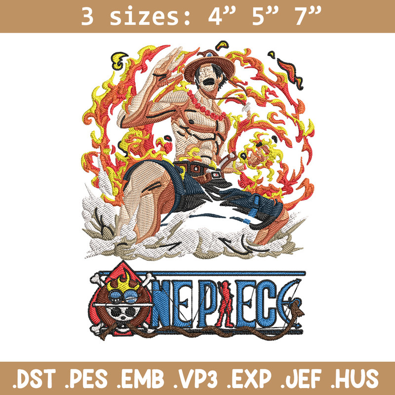 Ace Poster Embroidery Design,One piece Embroidery, Embroidery File, Anime Embroidery, Anime shirt, Digital download.jpg