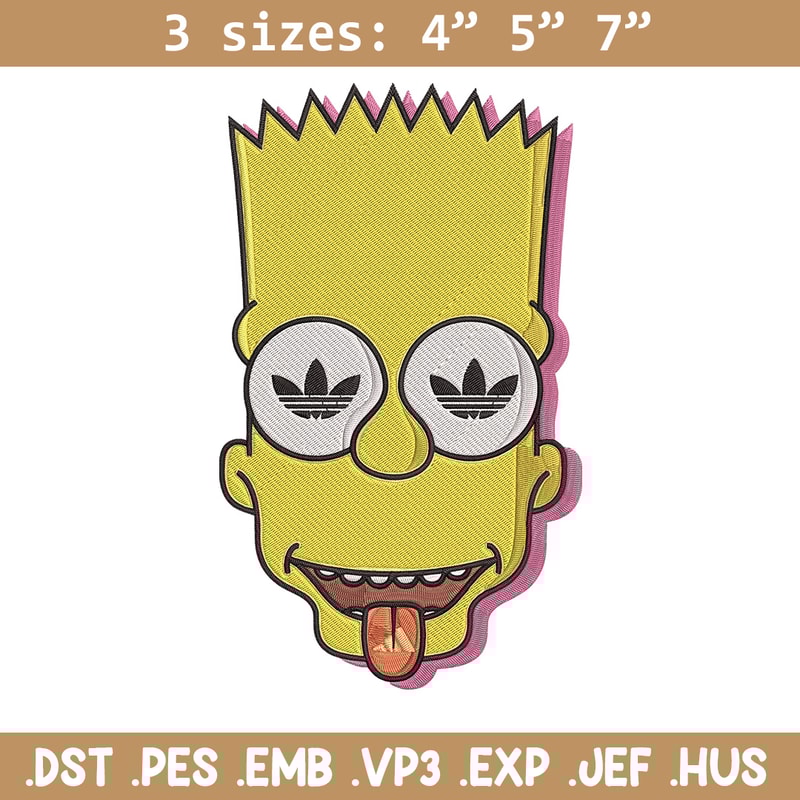 Bart x adidas Embroidery Design, Simpson Embroidery, Embroidery File, Adidas Embroidery, Anime shirt, Digital download.jpg