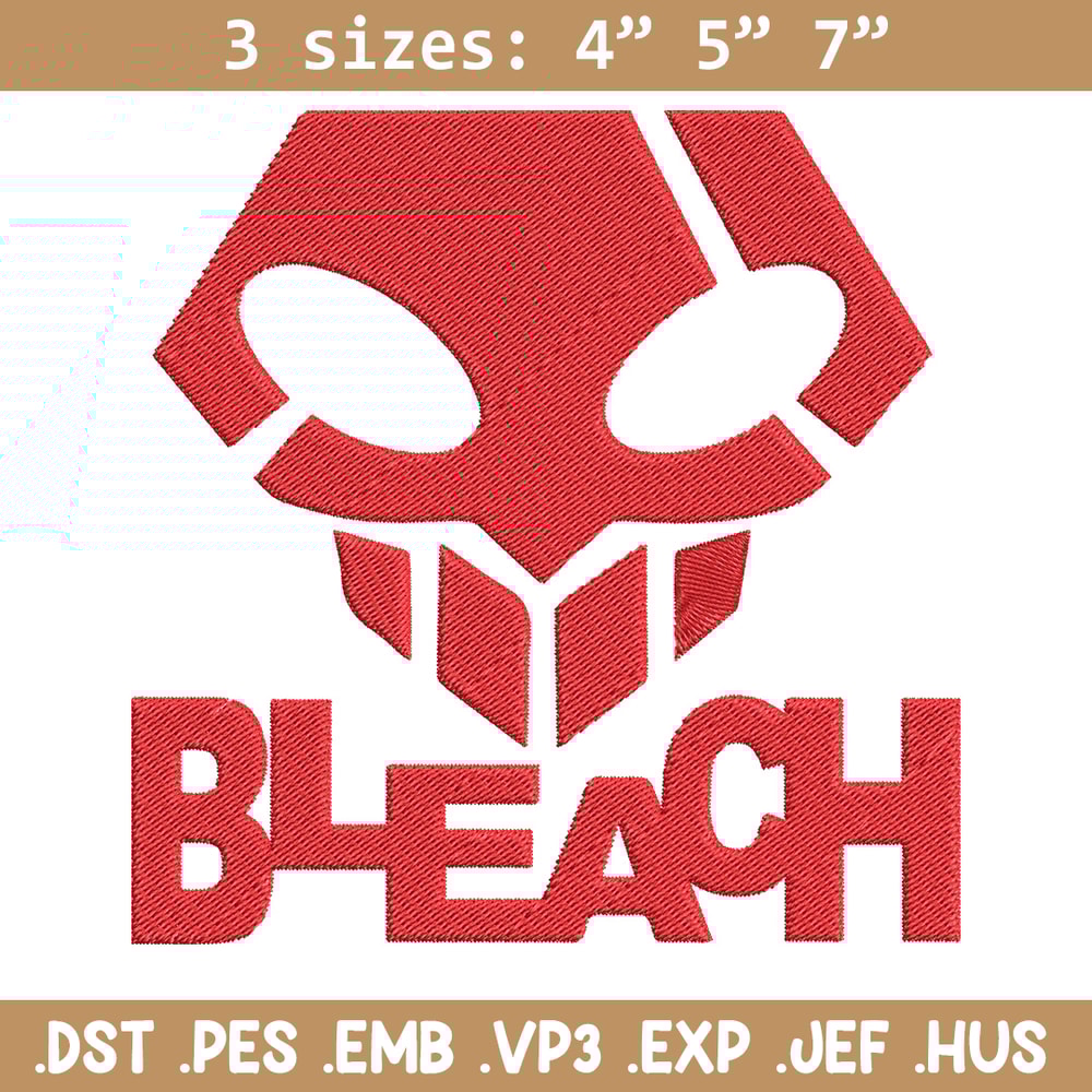 Bleach logo Embroidery Design, Bleach Embroidery, Embroidery File, Anime Embroidery, Anime shirt, Digital download.jpg