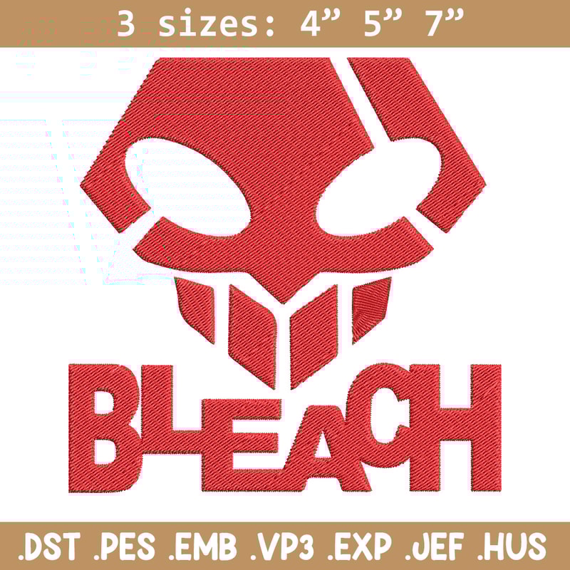 Bleach logo Embroidery Design, Bleach Embroidery, Embroidery File, Anime Embroidery, Anime shirt, Digital download.jpg