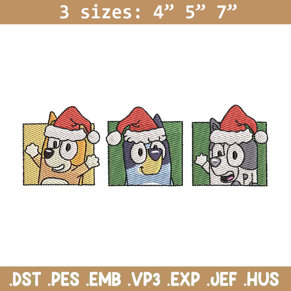 Bluey poster embroidery design, Bluey embroidery, Chrismas design, Embroidery file, Embroidery shirt,Digital download.jpg