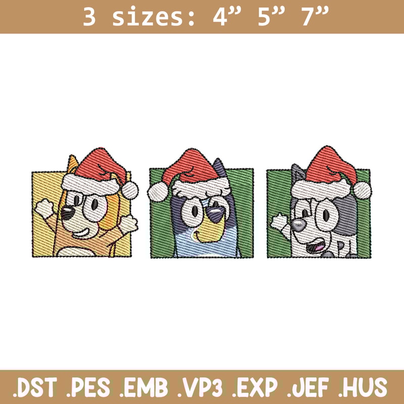 Bluey poster embroidery design, Bluey embroidery, Chrismas design, Embroidery file, Embroidery shirt,Digital download.jpg