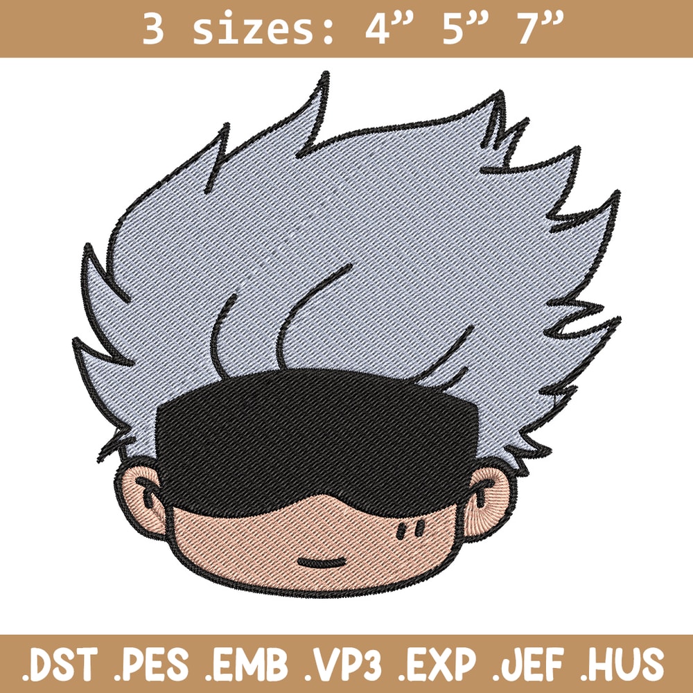 Gojo chibi Embroidery Design, Jujutsu Embroidery, Embroidery File, Anime Embroidery, Anime shirt, Digital download.jpg